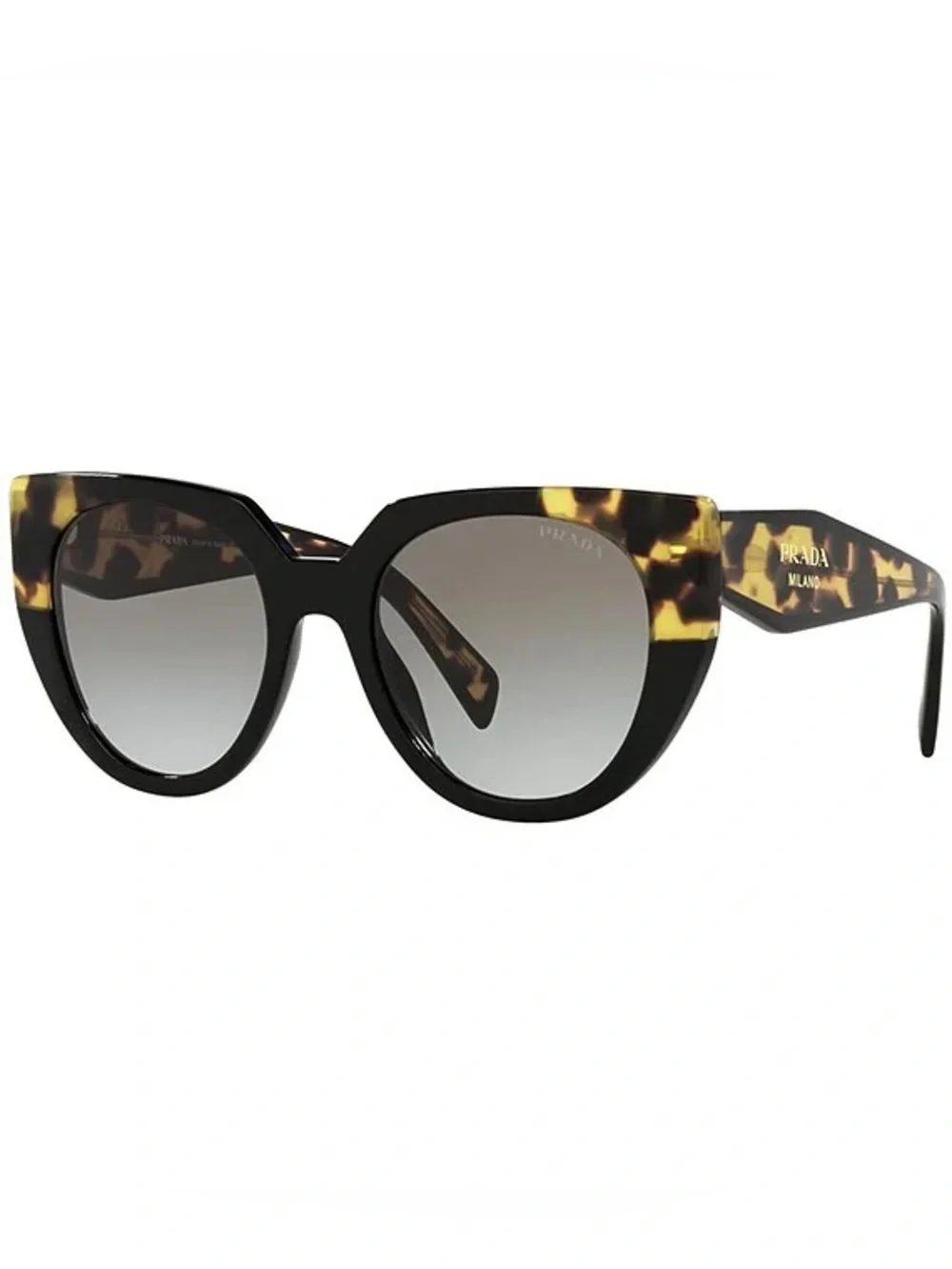 Prada Cat-Eye Sunglasses SPR 14W 389-0A7 Two-Tone Tortoise & Black 52mm